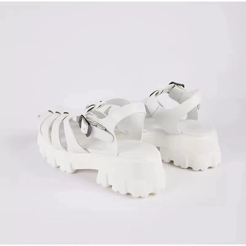 Damen stylische Plateau-Sandalen mit verstellbaren Riemen R&B