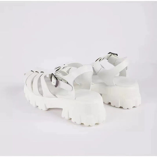 Damen stylische Plateau-Sandalen mit verstellbaren Riemen R&B