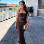 Damen Elegantes Wickelkleid mit raffinierten Drapierungen und tiefem V-Ausschnitt R&B