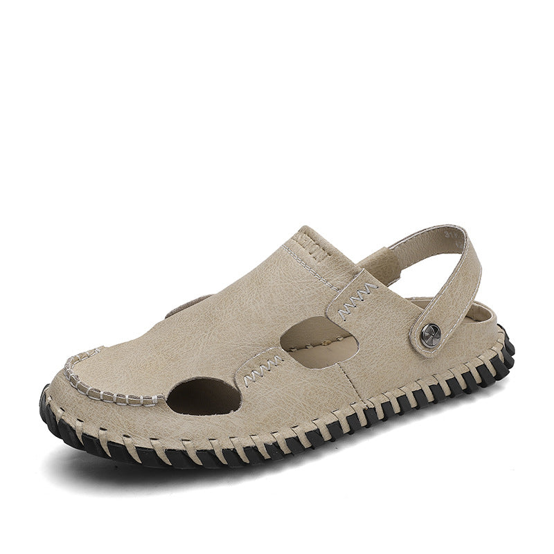 Damen Hochwertige Leder-Sandalen mit atmungsaktiven Einsätzen und rutschfester Sohle R&B
