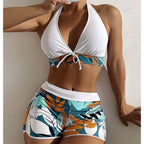 Damen Bikini-Set mit verspieltem Pflanzenmuster R&B