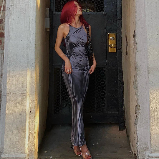 Damen Elegantes Maxikleid mit transparenten Details und raffiniertem Drapierungsdesign R&B