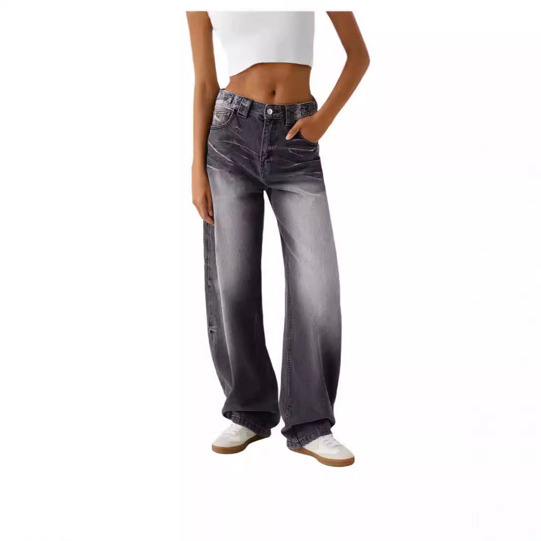 Damen High-Waist Mom-Jeans im lässigen Relaxed-Fit R&B