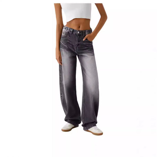Damen High-Waist Mom-Jeans im lässigen Relaxed-Fit R&B