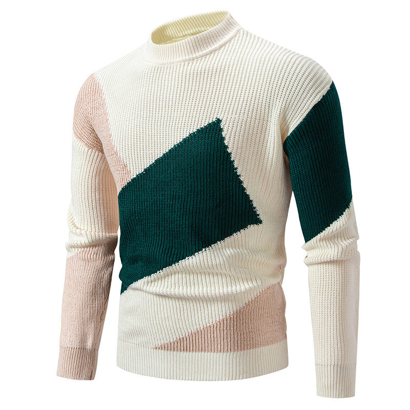 Herren modischer Rollkragenpullover mit modernem Grafikdesign R&B