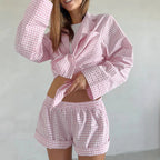 Damen lässiges Sommeroberteil und Shorts-Set R&B
