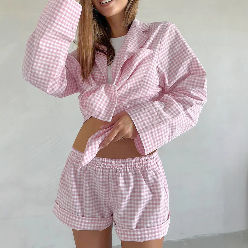 Damen lässiges Sommeroberteil und Shorts-Set R&B
