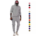 Herren nan lässiges Hoodie- und Jogging-Set aus French Terry mit Kängurutasche, gerippten Bündchen und elastischem Tunnelzugbund R&B
