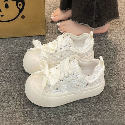 Damen Vintage Sport Sneakers mit komfortabler Gummisohle und weichem Obermaterial R&B