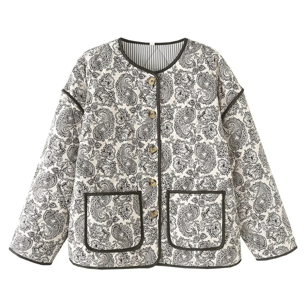 Damen modische Quiltjacke mit einzigartigem Paisleymuster R&B
