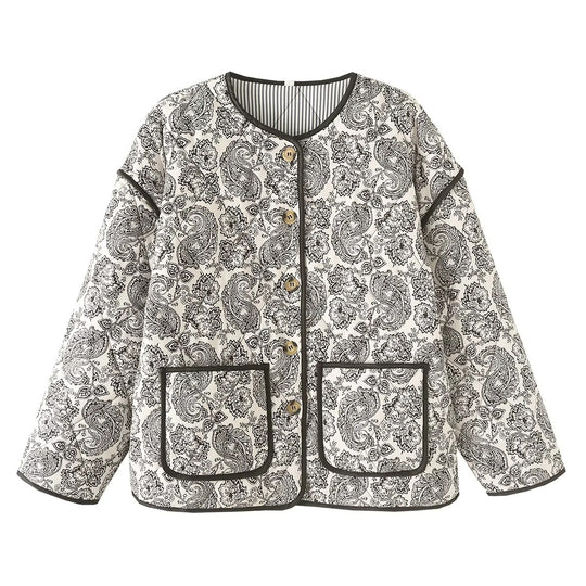 Damen modische Quiltjacke mit einzigartigem Paisleymuster R&B