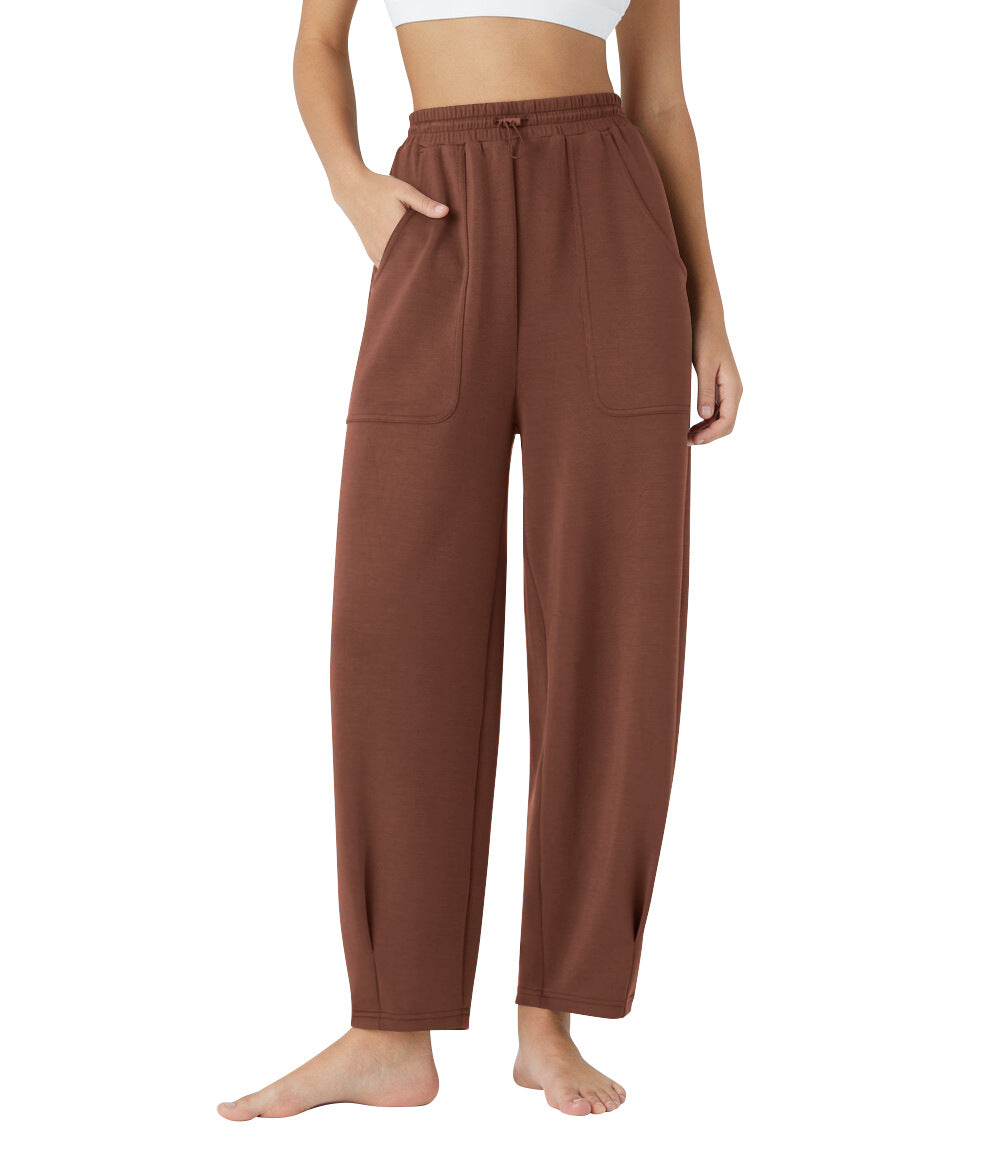 Damen weite Freizeithose mit elastischem Bund und praktischen Taschen R&B