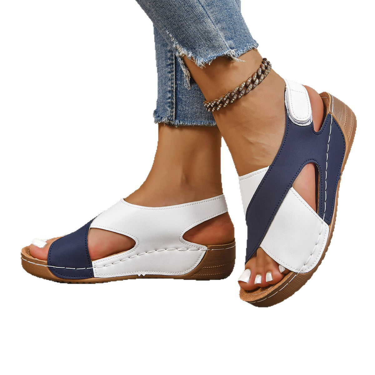 Damen Bequeme Sandalen mit atmungsaktiven Einsätzen und rutschfester Sohle