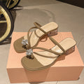 Damen modische Plateau-Sandalen mit funkelndem Schmuckdetail und transparentem Absatz EB