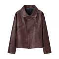 Damen Kunstlederjacke mit strukturiertem Design und praktischen Taschen R&B