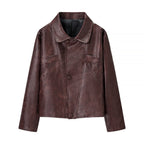Damen Kunstlederjacke mit strukturiertem Design und praktischen Taschen R&B