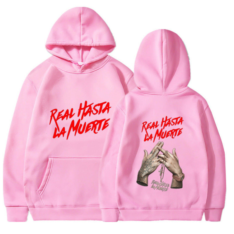 Damen Kapuzensweater mit auffälligem Schriftzug in urbanem Stil R&B