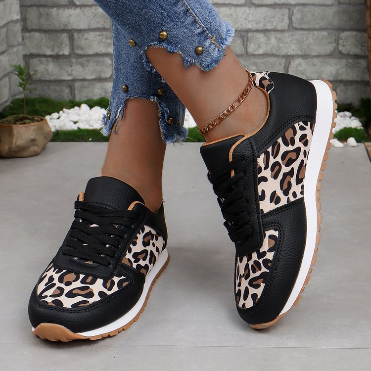 Damen Sportliche Sneaker mit animalistischem Muster und dämpfender Sohle R&B