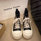 Damen Plattform Sneakers mit modischem Obermaterial und auffälligem Absatz R&B