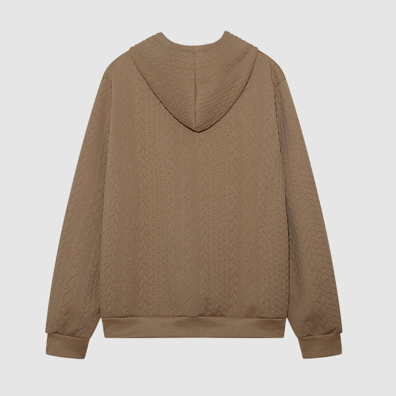 Damen Kapuzenpullover mit Kordelzug und strukturiertem Muster R&B