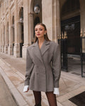 Damen Eleganter Karoblazer mit doppelter Knopfleiste R&B