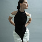 Damen Stilvolles Bodycon-Kleid mit innovativen Rüschendetails R&B