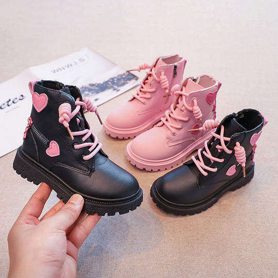 Damen Modische Stiefel mit Herz-Applikationen und Reißverschluss R&B