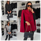 Damen modischer Cape-Blazer mit doppelter Knopfleiste R&B