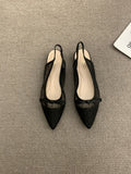 Damen Slingback Pumps aus transparentem Material mit dezentem Punktedesign R&B