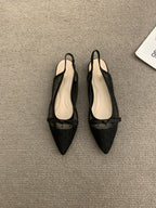 Damen Slingback Pumps aus transparentem Material mit dezentem Punktedesign R&B