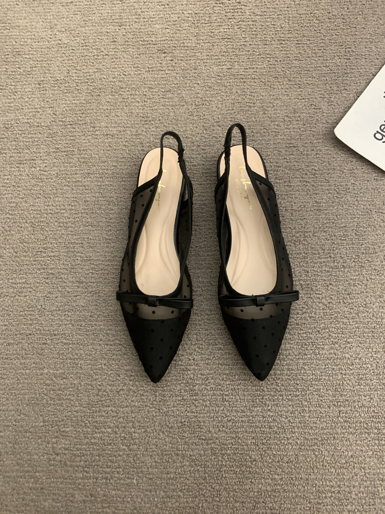 Damen Slingback Pumps aus transparentem Material mit dezentem Punktedesign R&B
