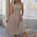 Damen Midikleid mit edel verarbeitetem Hochkragen und elastischer Taille R&B