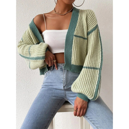 Damen Großer Strickcardigan mit voluminösen Ärmeln R&B
