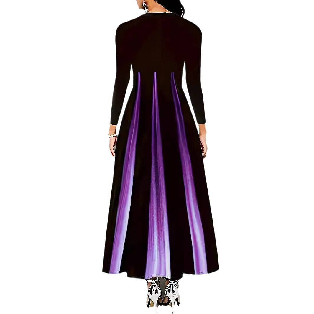 Damen Elegantes Maxikleid mit einzigartigem Farbverlauf und praktischen Taschen R&B