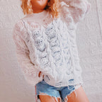 Damen Grobstrickpullover mit modernem Zopfmuster und luftiger Struktur R&B