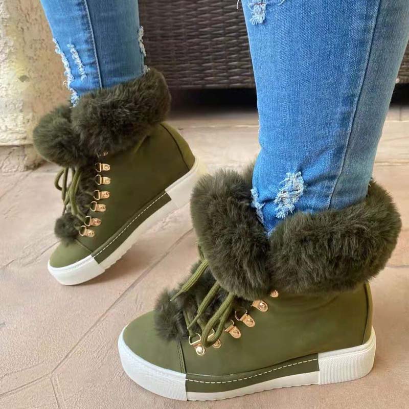 Warme Plüsch Plattform Stiefeletten R&B