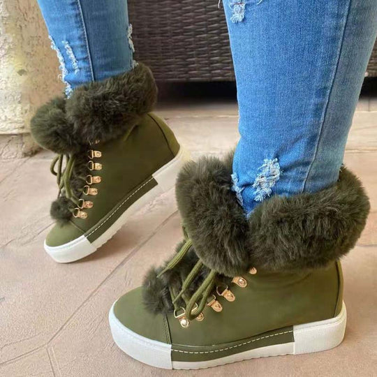 Warme Plüsch Plattform Stiefeletten R&B