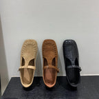 Damen Mokassins mit dekorativen Stichen und verstellbarem Riemchen R&B