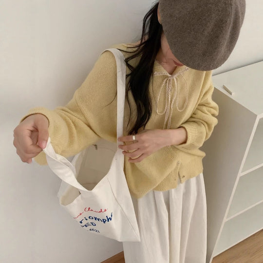 Damen Verspielte Strickjacke mit Schleifenverzierung R&B