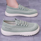 Damen Leichte Freizeit Sneakers mit elastischem Strickdesign und rutschfester Sohle R&B
