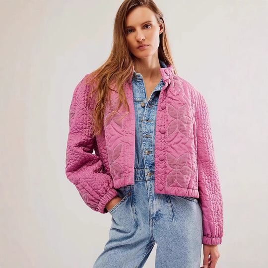 Damen gesteppte Blumenjacke R&B