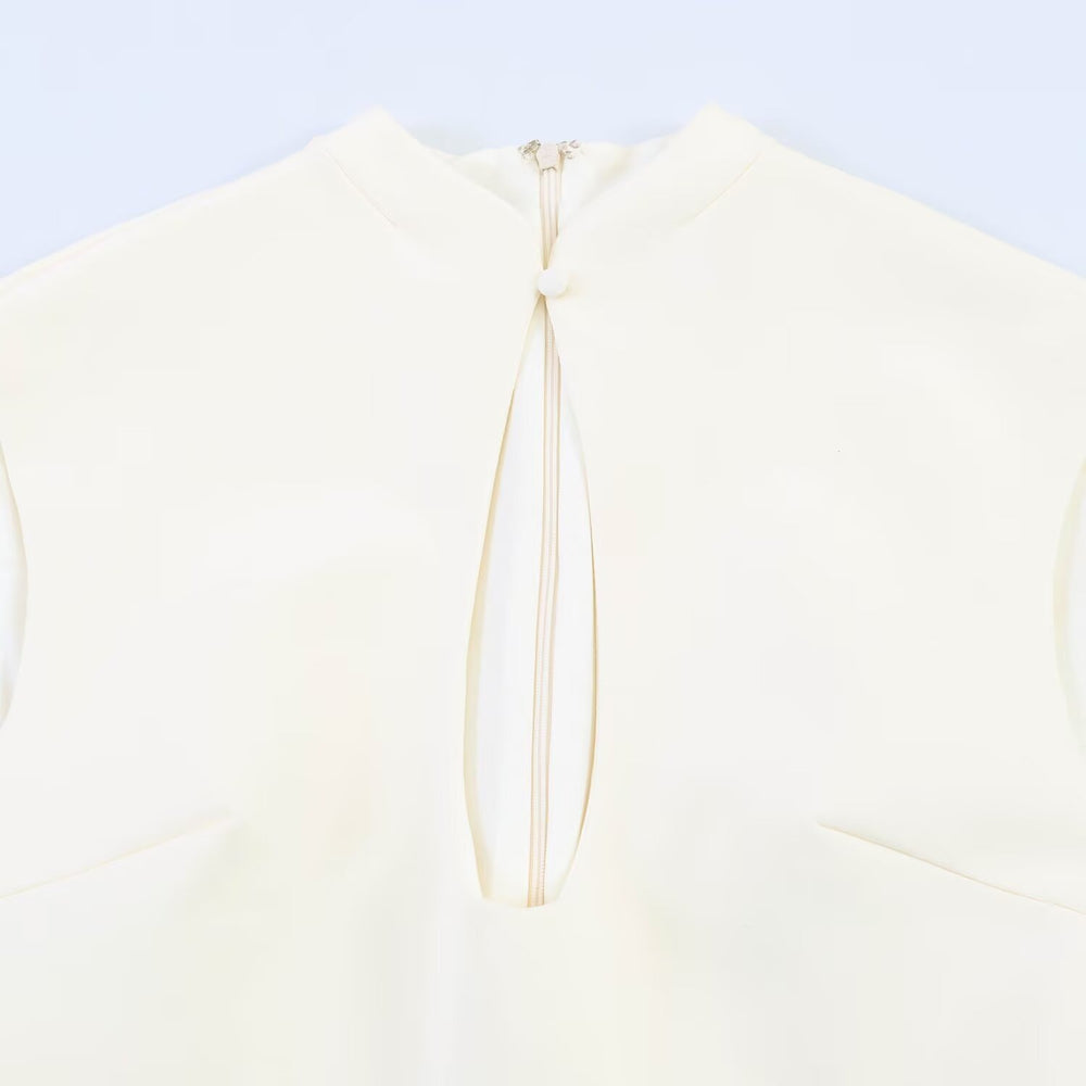 Damen figurbetontes Sommerkleid mit V-Ausschnitt und Rückenschlitz R&B