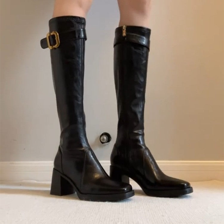 Damen Hochwertige Stiefel mit modernem Knöchelriemen von R&B
