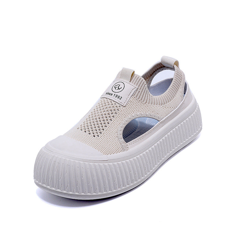 Damen Sneakers mit elastischem Obermaterial und sportlicher Plattform R&B