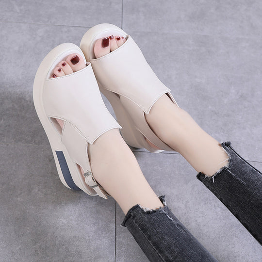 Damen Offene Wedge-Sandalen mit verstellbarem Riemendesign R&B
