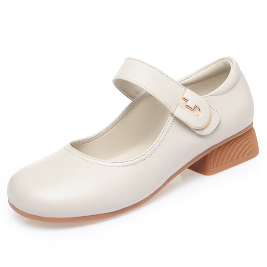 Damen Mary Jane Ballerinas mit elegantem Riemen und komfortablem Blockabsatz R&B
