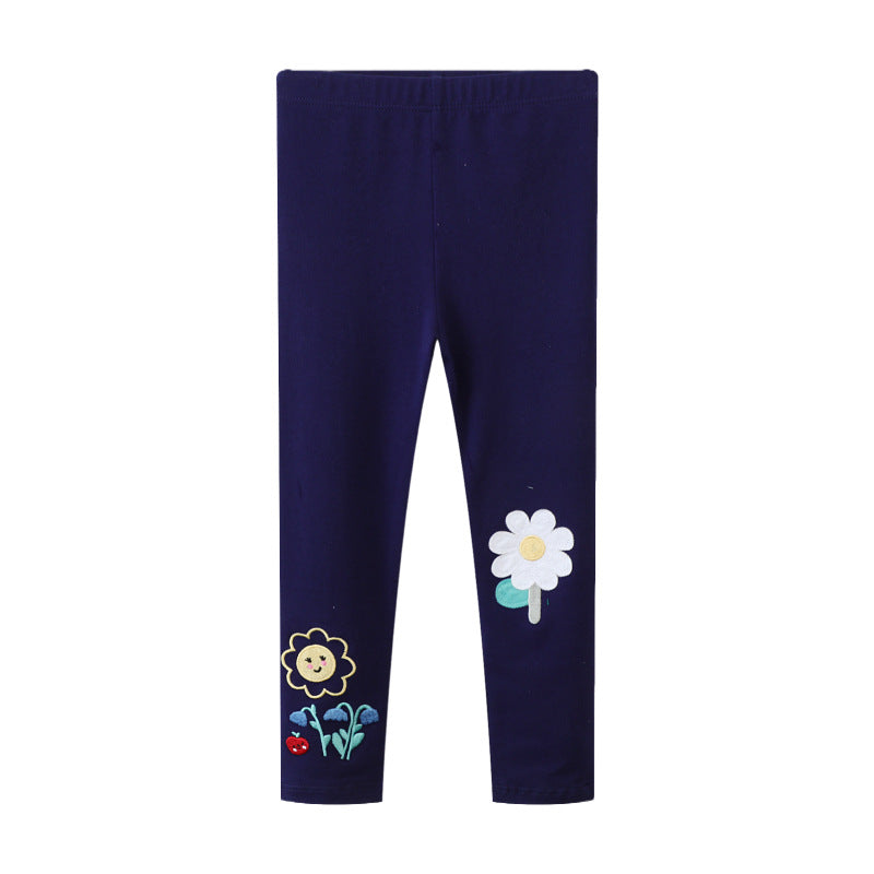 Mädchen Leggings mit verspielter Blumenapplikation R&B