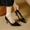 Damen stilvolle und elegante Pumps mit dekorativem Schleifenakzent