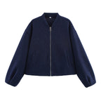Damen lässige Steppjacke mit modernem Reißverschluss und praktischen Taschen R&B