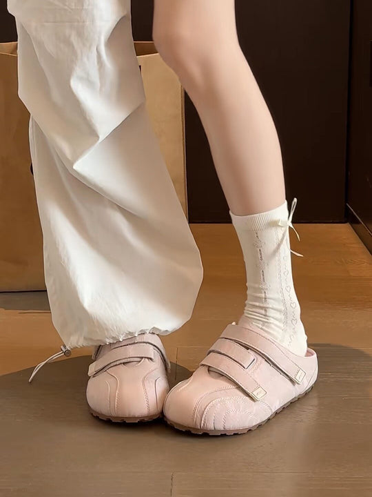 Damen Clogs mit verstellbaren Klettverschlüssen und ergonomischer Fußbettausstattung R&B